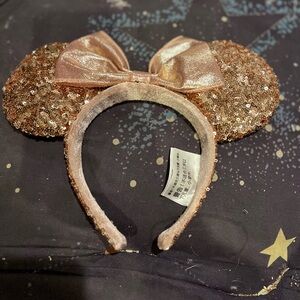 Disney Rose Gold Sequin Minnie Ears Headband